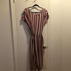 Wrapper Multicolor Striped Jumpsuit